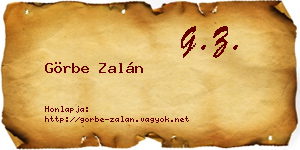 Görbe Zalán névjegykártya